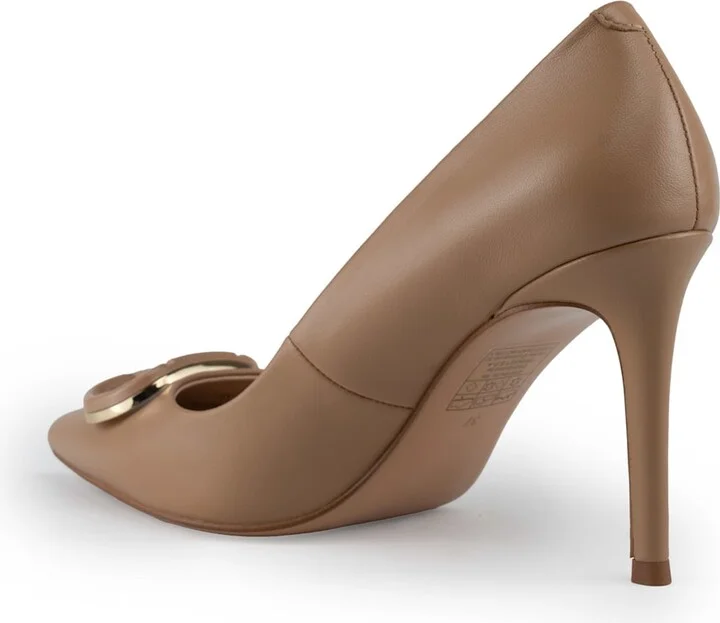 Leather Pumps With Oval-t Logo - Image 2