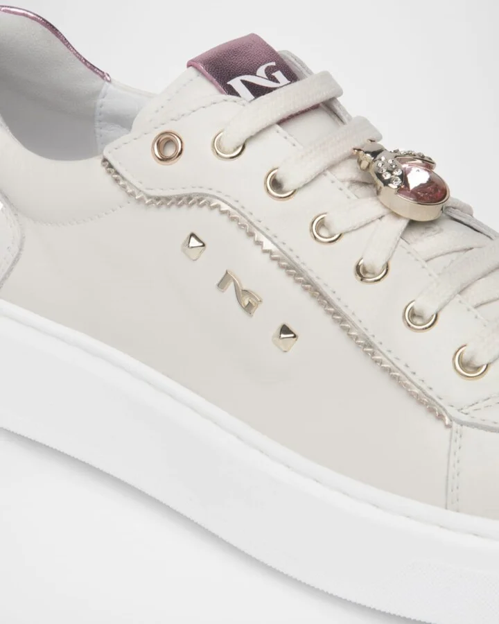 Leather Retro Jeweled Low-Top Sneakers - Image 5