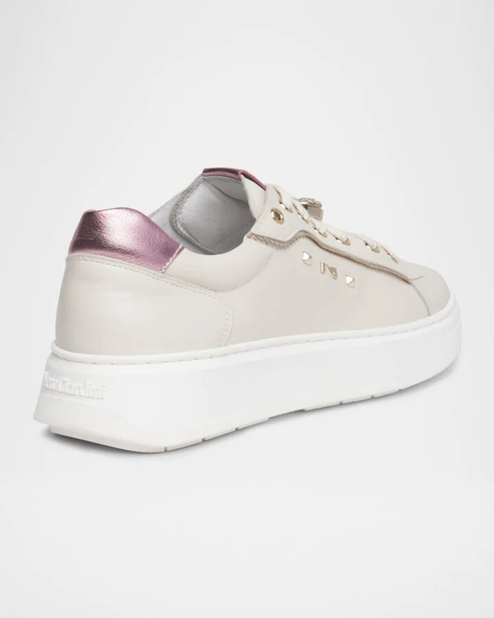 Leather Retro Jeweled Low-Top Sneakers - Image 6