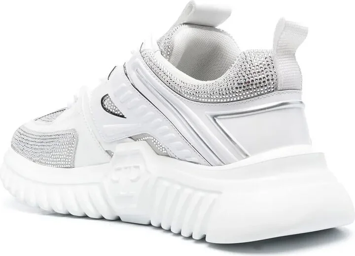 Leather Rhinestone-Embellished Runner Sneakers - Image 3