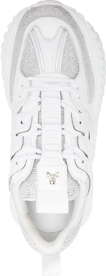 Leather Rhinestone-Embellished Runner Sneakers - Image 4