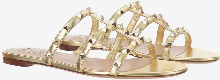 Leather Rockstud Slide Sandals - Image 3