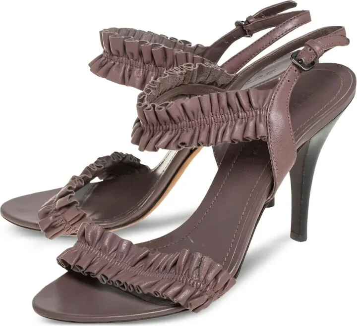 Leather Ruffled Sandals - Image 3