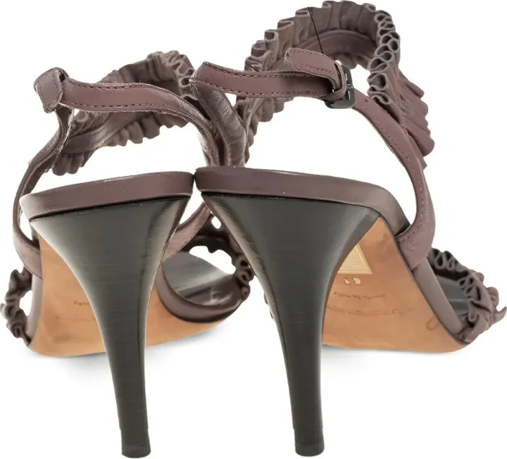Leather Ruffled Sandals - Image 4
