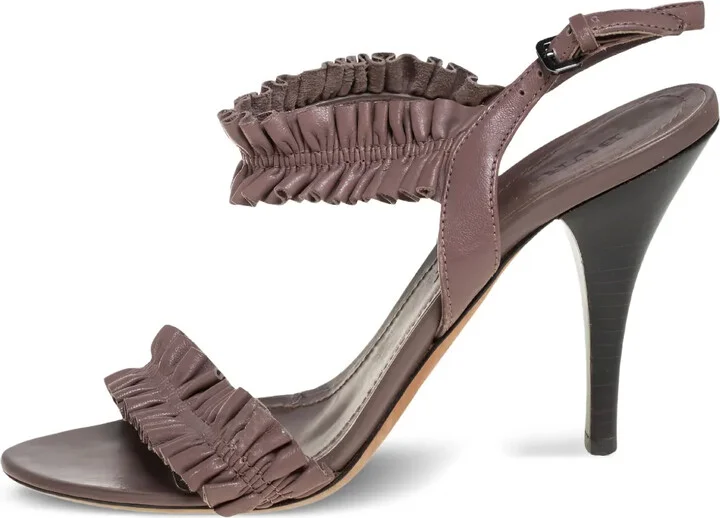 Leather Ruffled Sandals