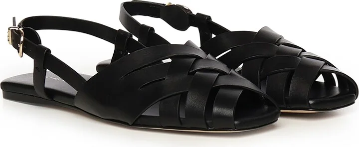 Leather Sandals Irene Sling Flat - Image 2