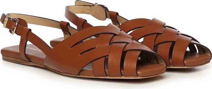 Leather Sandals Irene Sling Flat - Image 2