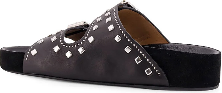 Leather Sandals With All-over Stud Detail - Image 3