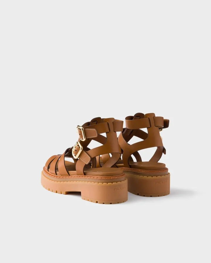 Leather sandals with ankle straps - Image 4