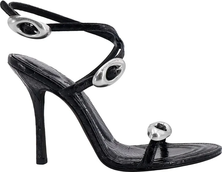 Leather Sandals With Croco Print