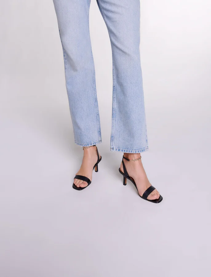 Leather sandals with heels - Image 2
