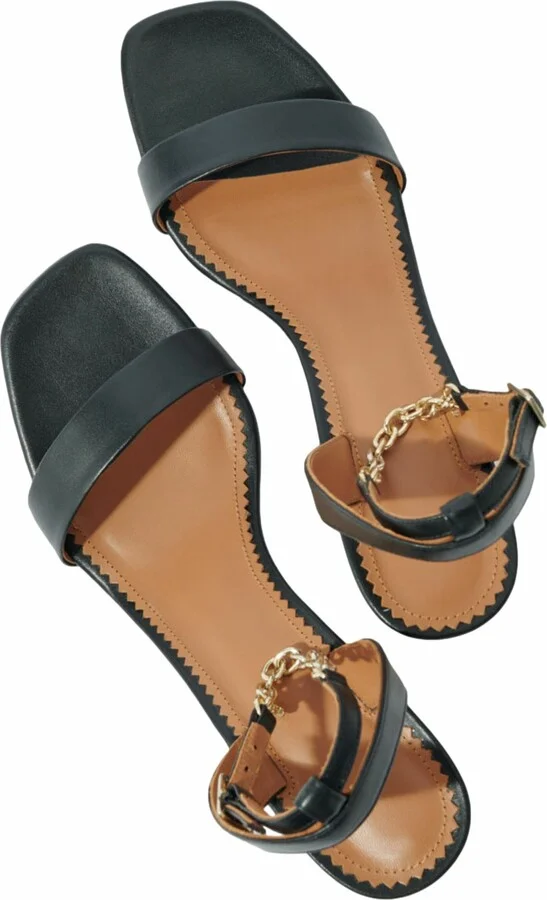 Leather sandals with heels - Image 3