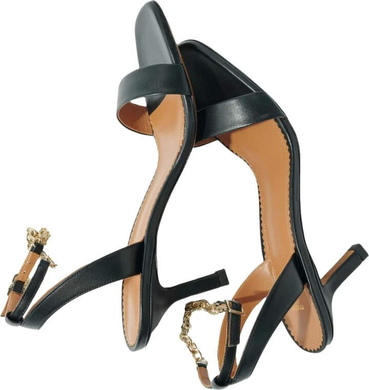 Leather sandals with heels - Image 4