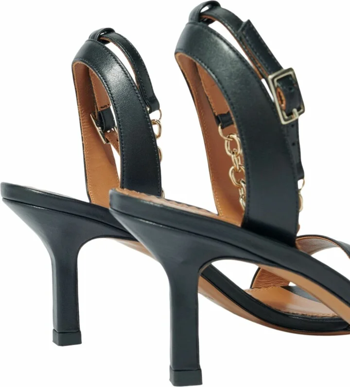 Leather sandals with heels - Image 5