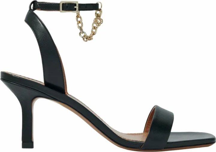 Leather sandals with heels