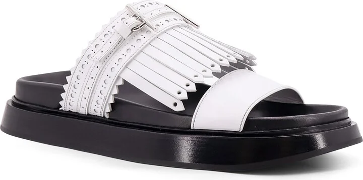 Leather Sandals With Leather Fringe - Image 2