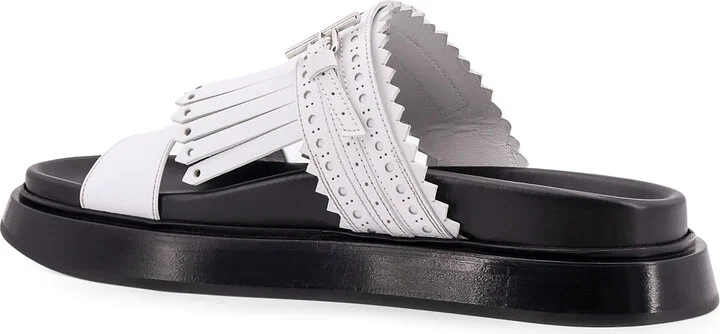 Leather Sandals With Leather Fringe - Image 3