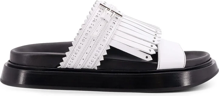 Leather Sandals With Leather Fringe