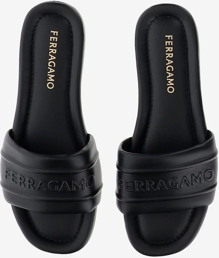 Leather Sandals With Logo - Image 2