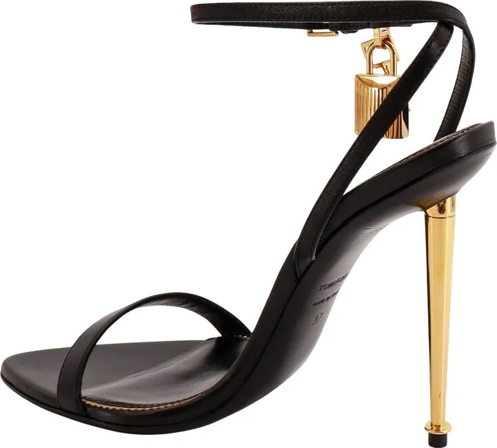 Leather Sandals With Logoed Padlock - Image 3