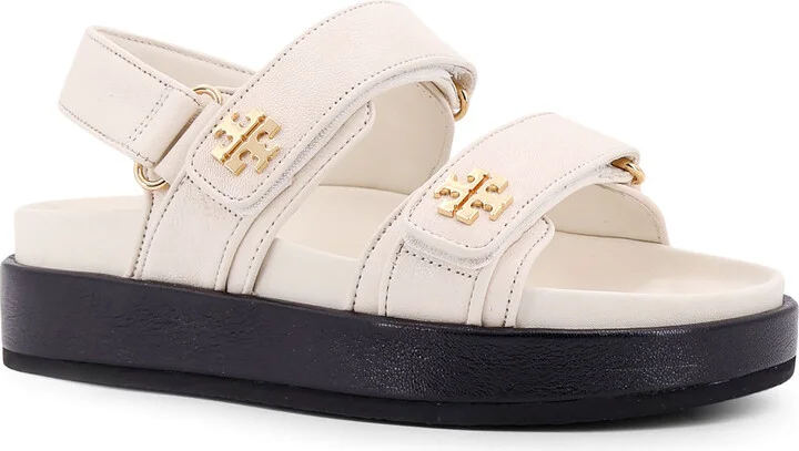 Leather Sandals With Metal Monogram - Image 2