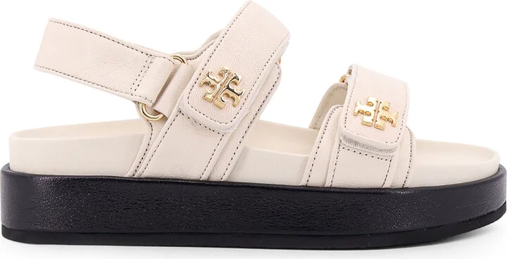 Leather Sandals With Metal Monogram