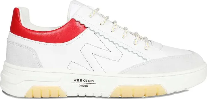 Leather Scallop-Trim Sneakers