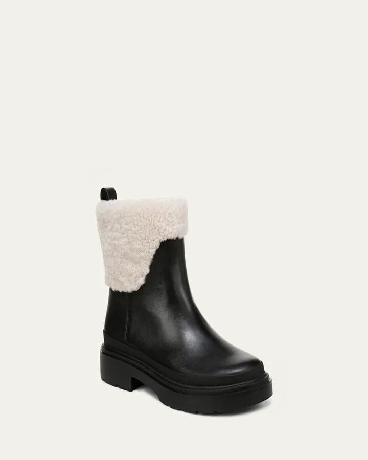 Leather Shearling Winter Booties - Image 2
