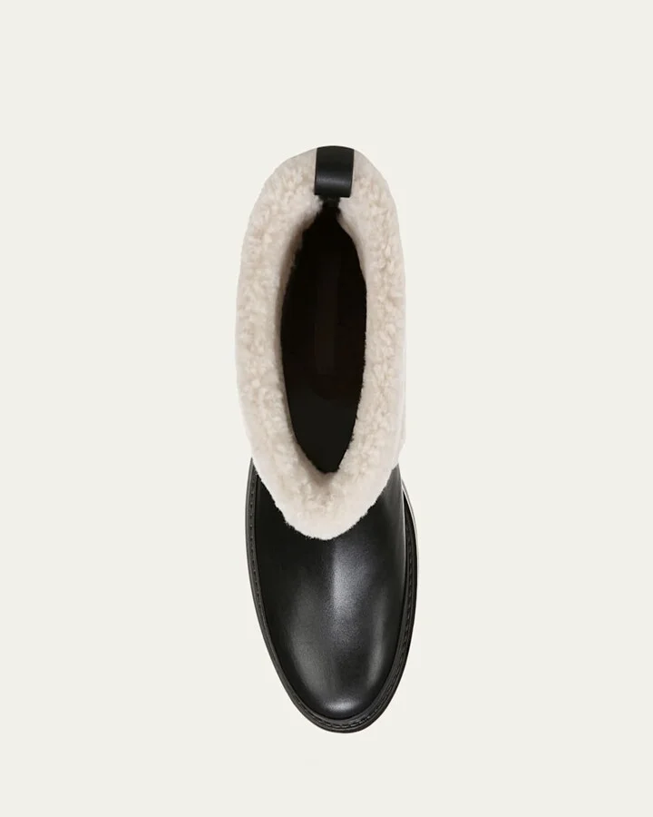 Leather Shearling Winter Booties - Image 3