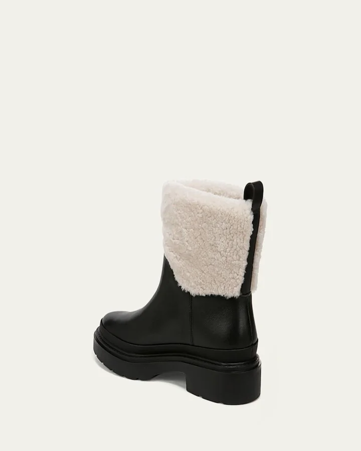 Leather Shearling Winter Booties - Image 4