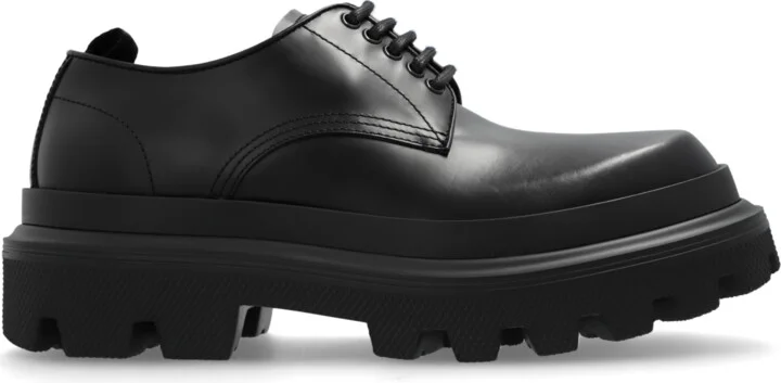 Leather Shoes, , - Black