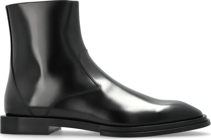 Leather Shoes, , - Black