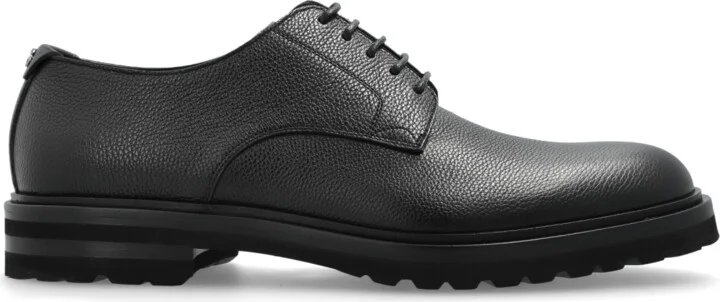 Leather Shoes, , - Black