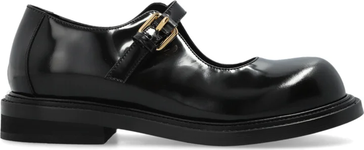Leather Shoes, , - Black