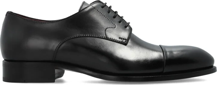 Leather Shoes, , - Black