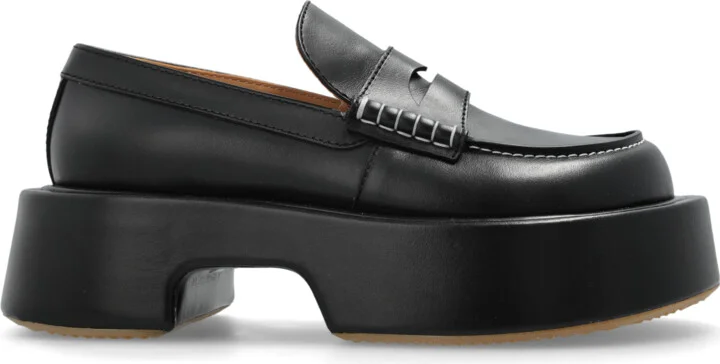 Leather Shoes, , - Black