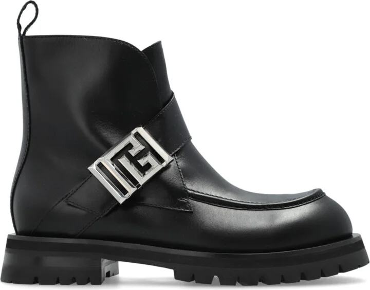 Leather Shoes, , - Black