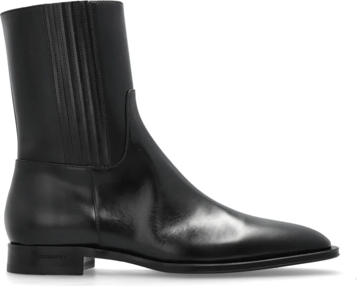 Leather Shoes, , - Black