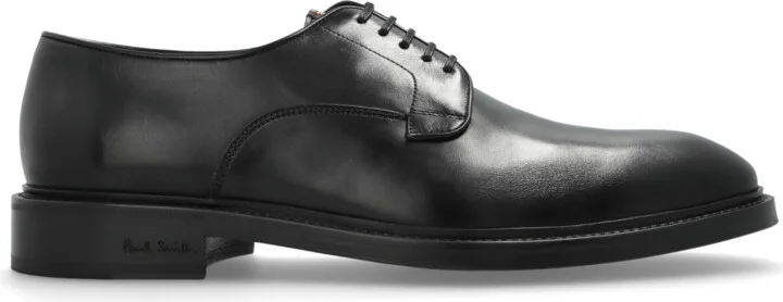 Leather Shoes, , - Black