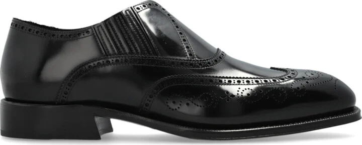Leather Shoes, , - Black