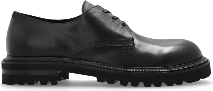 Leather Shoes, , - Black