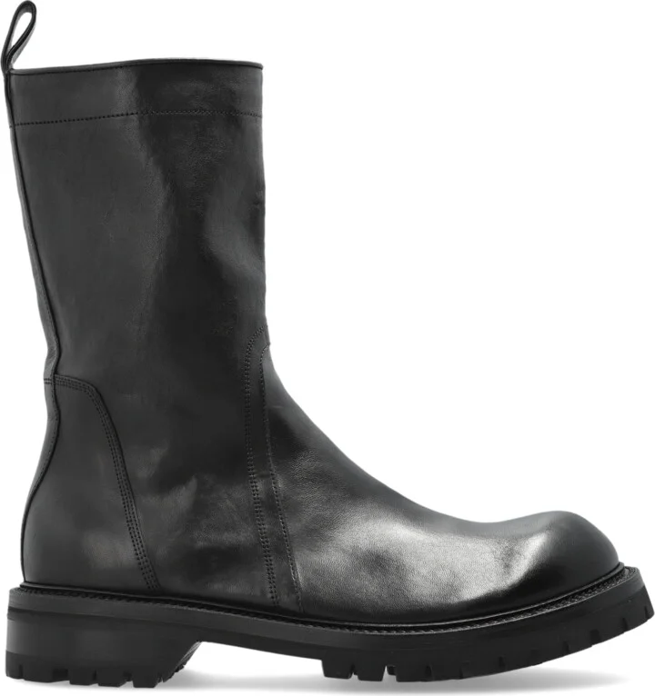 Leather Shoes, , - Black