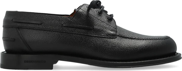 Leather Shoes, , - Black