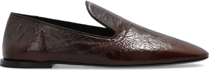 Leather Shoes, , - Brown