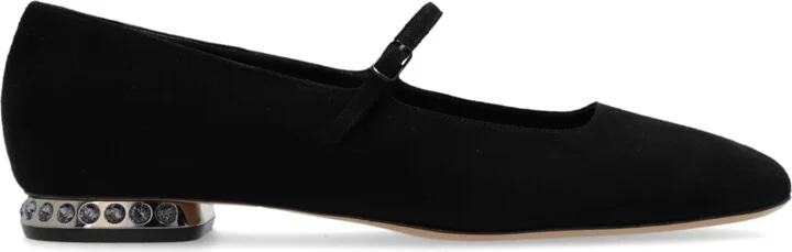 Leather Shoes `Camoscio`, , - Black
