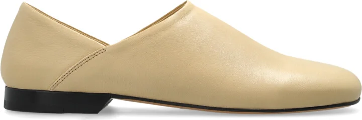 Leather Shoes, , - Cream