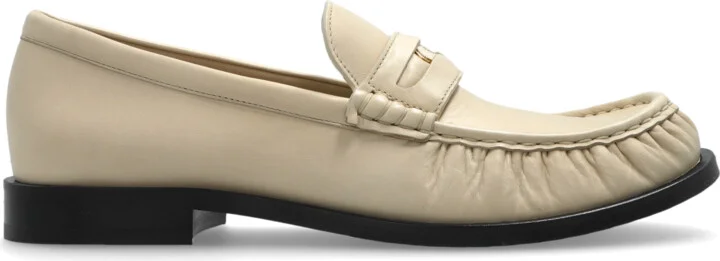 Leather Shoes, , - Cream