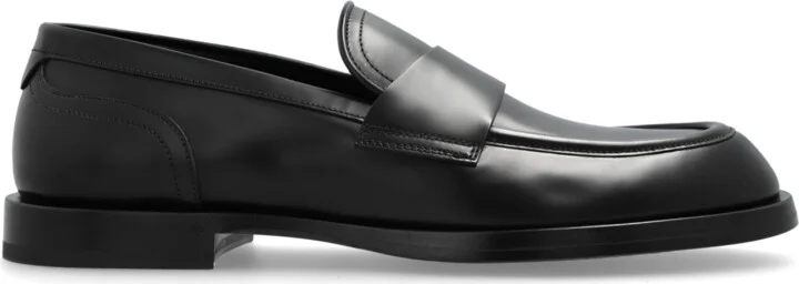 Leather Shoes Type Loafers, , - Black