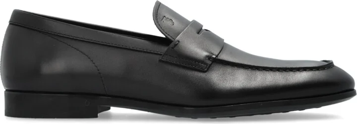 Leather Shoes Type Loafers, , - Black
