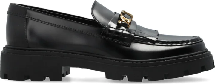 Leather Shoes Type Loafers, , - Black